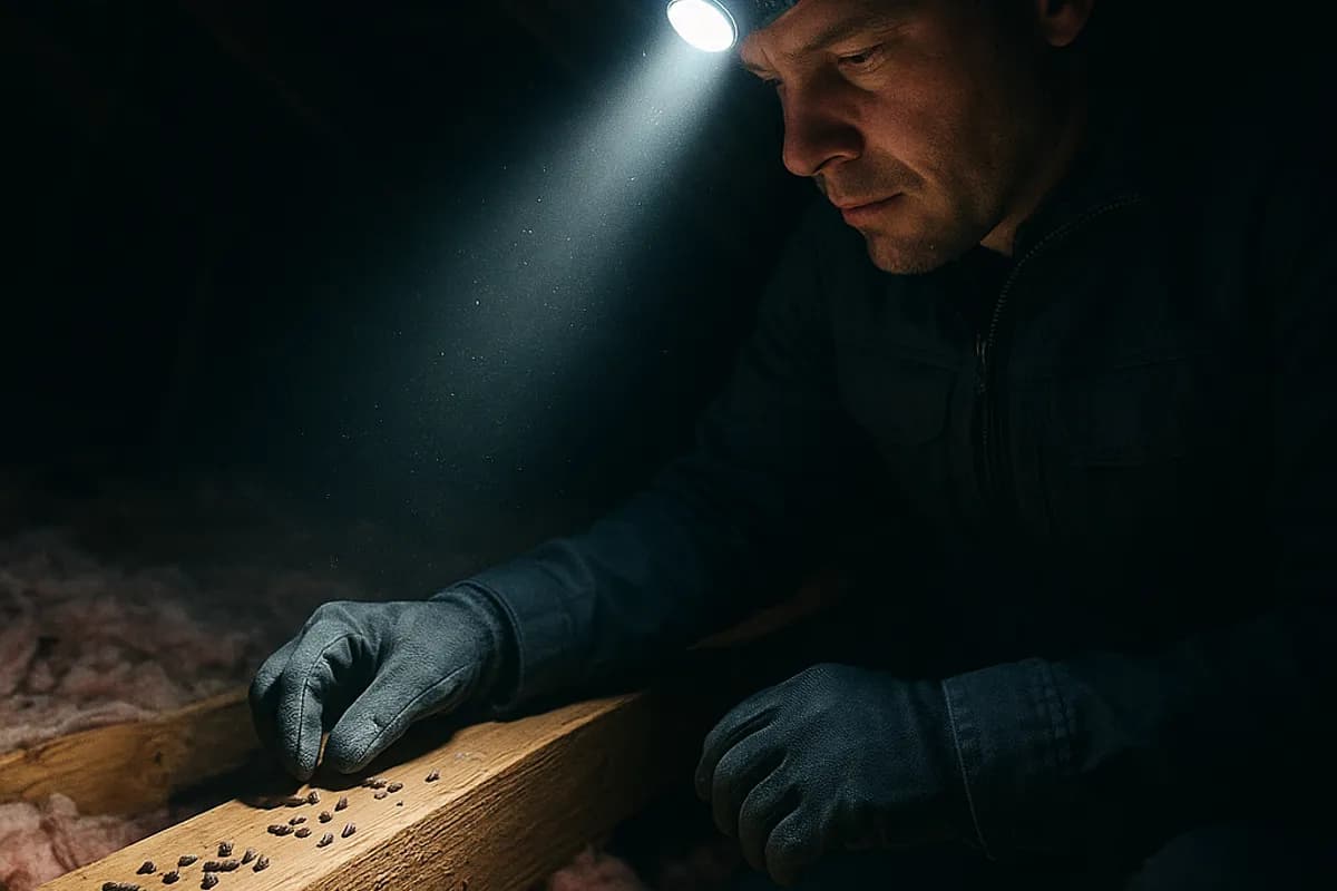 Attic Fanatics technician sealing rodent entry points